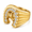 Golden with white diamonds, variant on Men's Hip Hop Horseshoe Ring Iced Out Rhinestone Horse Head Statement Rings Heavy Band Jewelry for Business, Western Cowboy and Streetwear Casual Wear