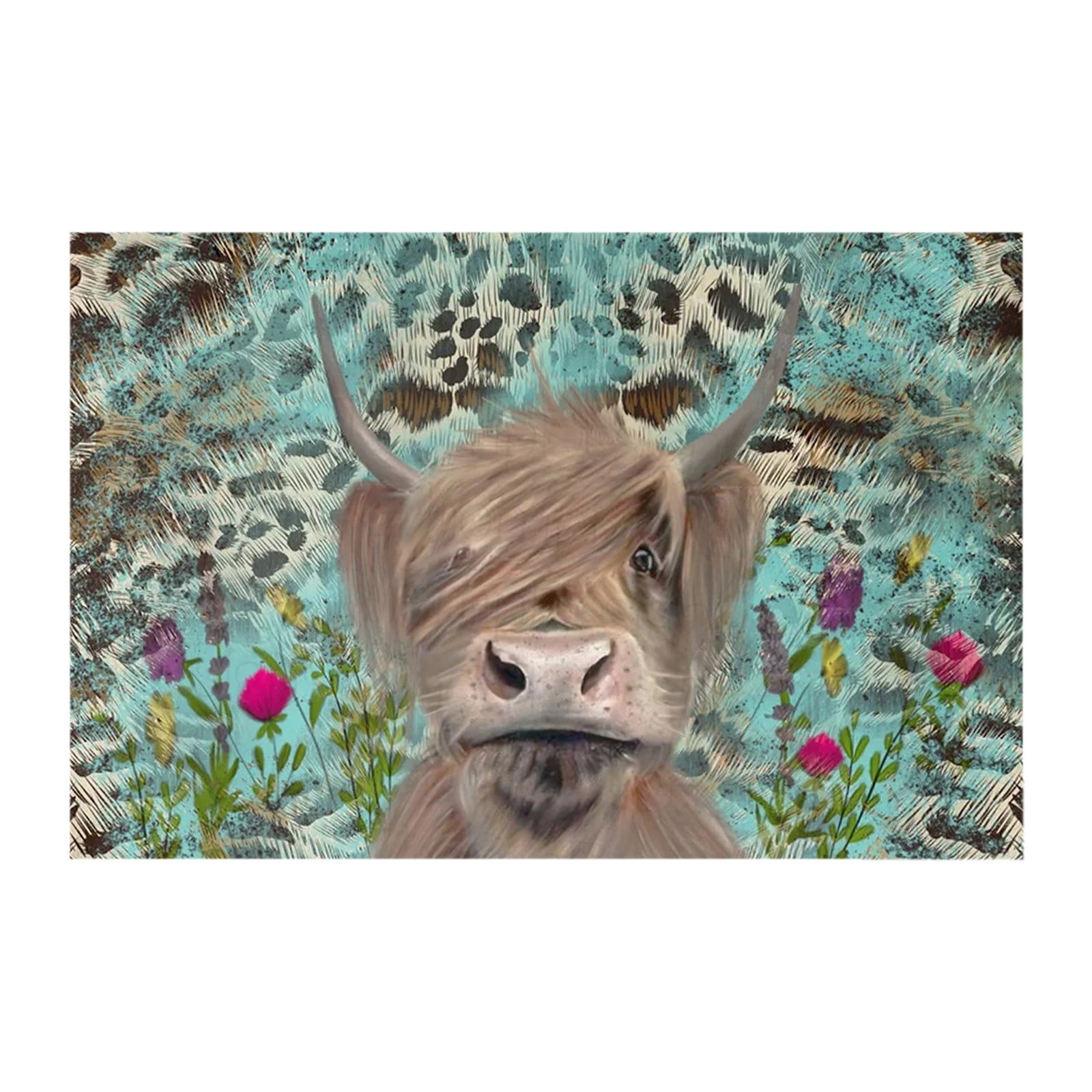 Throws for Bedroom Animal Floor Mat Door Mat Cow Polyester Door