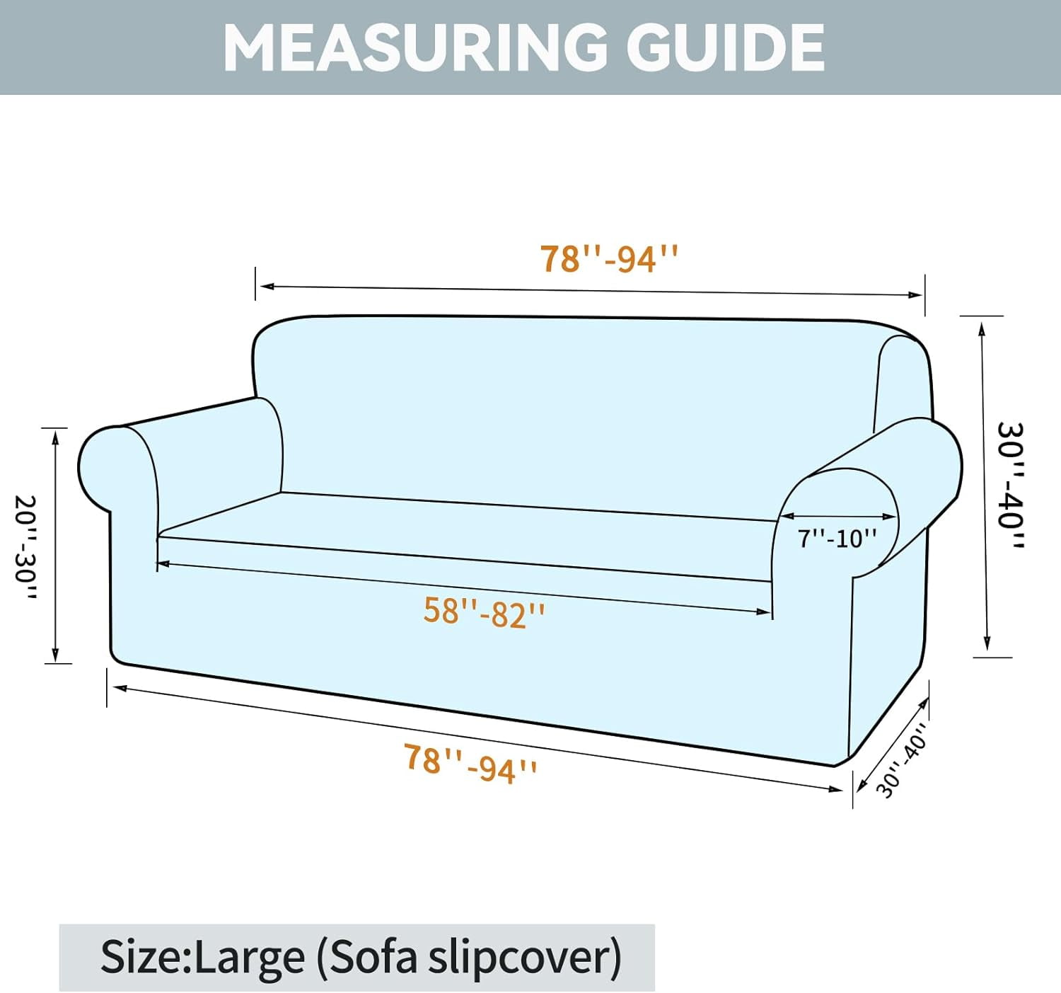 Stretch Sofa Slipcovers Couch Covers for 3 Cushion Couch Sofa Pet Friendly Non Slip Sofa Cover Washable Furniture Protector with Elastic Bottom (Large, Black)