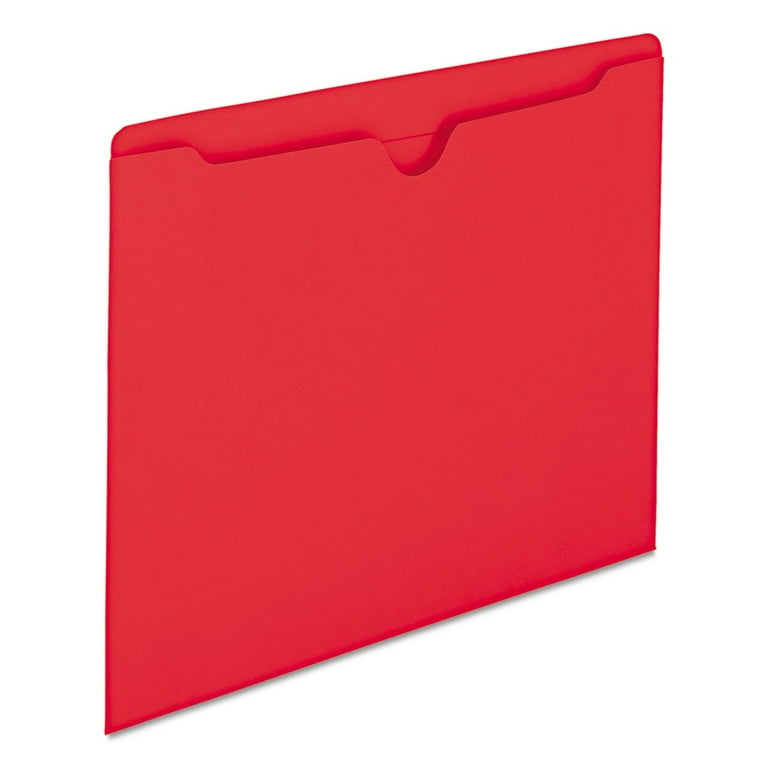 Colored File Jackets with Reinforced Double-Ply Tab, Straight Tab, Letter Size, Red, 50/Box Colored File Jackets with Reinforced Double-Ply Tab, Straight Tab, Letter Size, Red, 50/Box