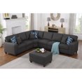 thumbnail image 2 of Devion Furniture 7-Piece Upholstered Modern Fabric Sectional with Ottoman-Color:Gray, 2 of 4