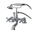 thumbnail image 4 of Elements Of Design DT2032AX Triple Handle Wall Mounted Clawfoot Tub Filler - Brass, 4 of 4