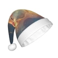 thumbnail image 2 of Fuzoiu Starry Sky Constellation Cat Print Santa Hat Christmas Hat for Adults,Santa Hats with Pompom, Unisex Xmas Holiday Hat for Christmas New Year Festive Party Supplies, 2 of 6