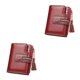 thumbnail image 1 of Cartera de Cuero Monedero de cambio plegable Fiesta de viaje Sonducket Titular de tarjeta de débito Billetero Regalo de cumpleaños Rojo oscuro 2piezas, 1 of 6
