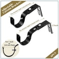 thumbnail image 2 of 4 Pieces Curtain Rod Brackets General Adjustable Curtain Brackets Holder Wall Bracket Hooks with 8 Pieces Expansion Screws 24 Pieces Black Metal Ring Curtain Clips for 1 Inch Curtain Rod, 2 of 7