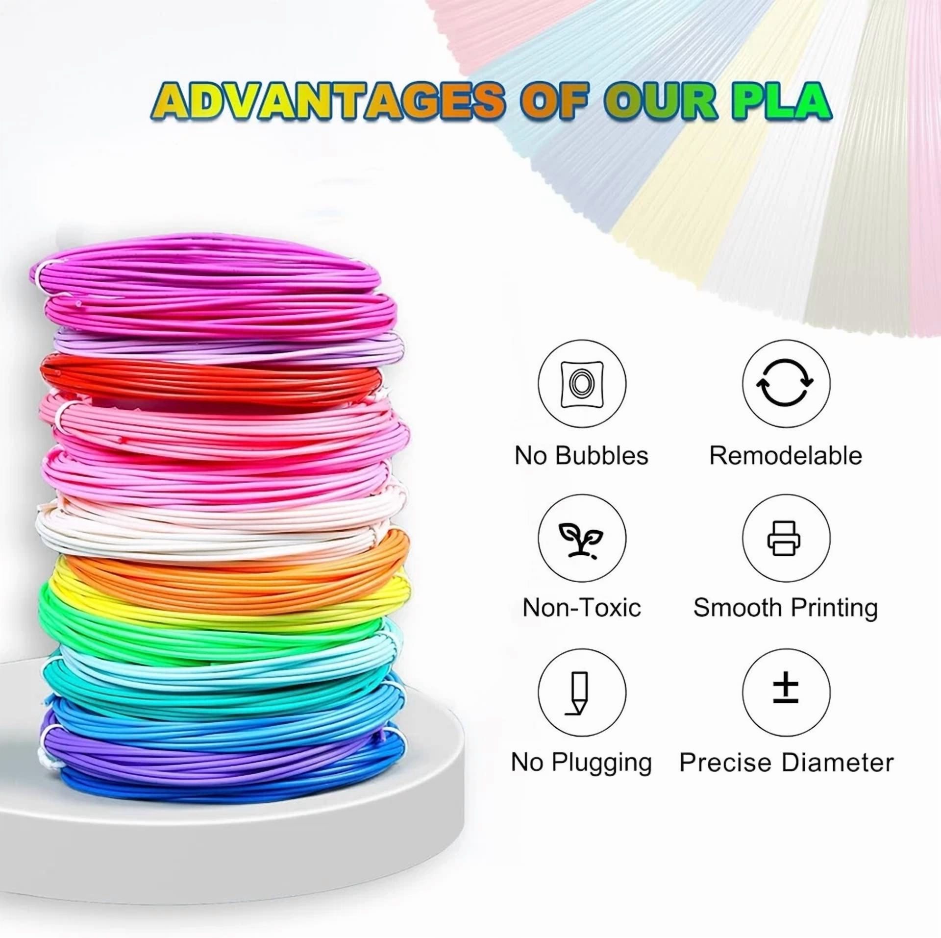BUTTERFLY- 3D Pen Filament Refills, Random 15 Colors 1.75Mm Pla 3D Pencil Printing Threads,