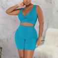 thumbnail image 3 of Ohufall Athleisure Sets for Women 2 Piece Yoga Sport Sleeveless Tank Top with High Waist Slim Fit Leggings Women's Stretch Workout Sweatsuits, 3 of 8