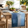 thumbnail image 3 of Dark Blue Abstract Table Runner, Modern Kitchen Table Runners Dress Scarves for Table Decorations Party/Restaurant/Indoor Outdoor Use, 18x72in, 3 of 9