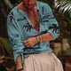 thumbnail image 2 of Mens Fashion Long Sleeve V Neck Printing T Shirt Blouse Casual Loose Tops Tee, 2 of 6