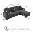 thumbnail image 3 of Bush Furniture's Stockton 102W Sectional Couch w/ Reversible Chaise Lounge Charcoal Gray, 3 of 9