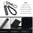 thumbnail image 3 of Car Key Keyring Anti-lost Car Phone keyring car phone number Number Steel Buckle Keychain with Braided Rope, Black Rope, Silver Buckle, 3 of 7