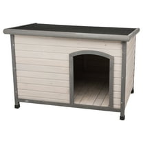 TRIXIE natura Classic Dog House, Flat Hinged Roof, Adjustable Legs, Gray Small