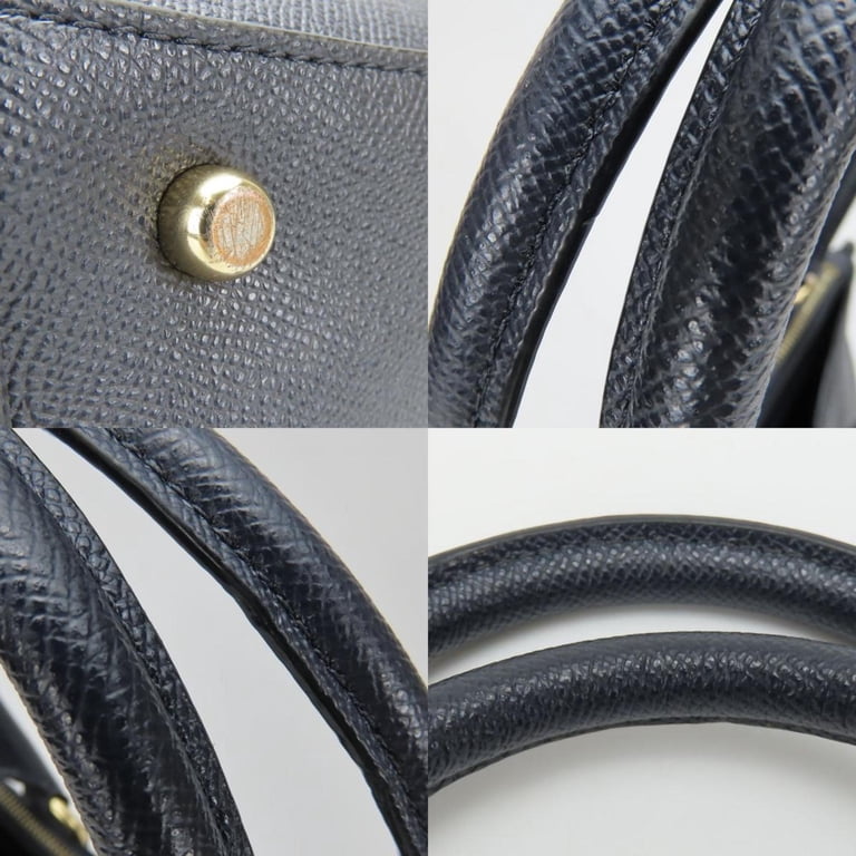 Pre-Owned Coach handbag Crosby Carryall F14928 leather navy