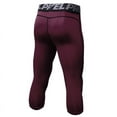 thumbnail image 2 of Men's Sport Pants, 3/4 Leggings Fitness Compression Sports Tights Pants for Men Jogging Trousers Running Quick Dry Sportswear, Red, 2XL, 2 of 6