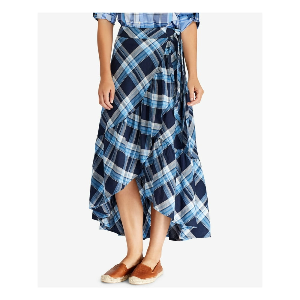 lauren ralph lauren navy plaid ultraflex dress pants