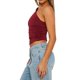 thumbnail image 3 of Blusa Asimétrica de Punto Fruncido con un Hombro Al Descubierto para Mujer, Estilo Y2K, Verano 2025 Vino Tinto XS, 3 of 10