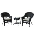 thumbnail image 2 of Jeco 3 Piece Wicker Conversation Set in Black with Tan Cushions, 2 of 2