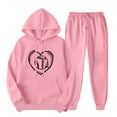 thumbnail image 2 of successthop 2 Piece Matching Lounge Sets for Women Long Sleeve Hoodie and Jogger Sweatpant Heart Fall Winter Outfits, 2 of 7