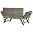 thumbnail image 4 of vidaXL Garden Bench with Cushions 69.3" Gray Poly Rattan, 46232, 4 of 9