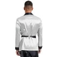 thumbnail image 2 of Zaldita Men's Smoking Jacket Satin Gown Robe Long Sleeve Short Kimono Smoking Robe Coat with Belt White 3XL, 2 of 7