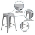 thumbnail image 6 of Home Square 24" Metal Backless Counter Stool in Silver - Set of 3, 6 of 10
