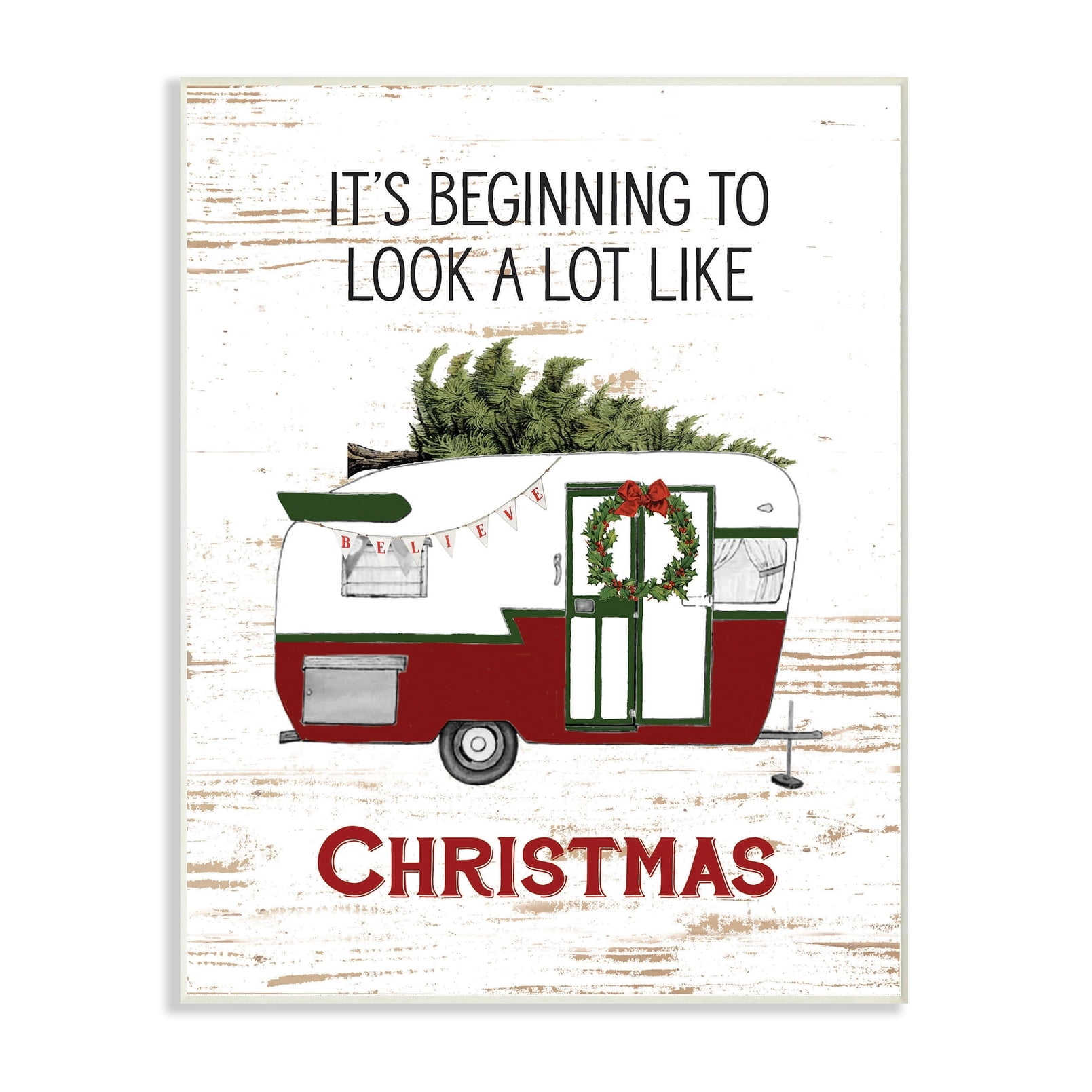 Stupell Looks A Lot Like Christmas Camper Wall Plaque Art 13 x 19