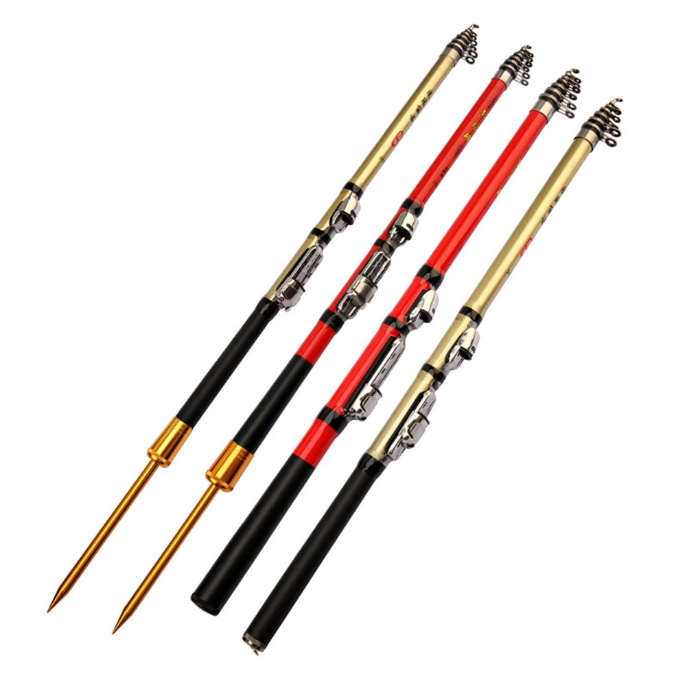 Carbon Fiber Fishing Rod Telescopic Rock Fishing Rod Surf Spinning Rod MINI Fishing pole Red