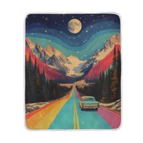 Yayeee Throw Blanket for Couch Soft Warm 60" x 80" Sofa Chair Bed Decoration, Colorful Road