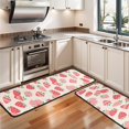 thumbnail image 3 of Kitchen Rugs Sets Of 2,Strawberry Plants Fruit Light Pink Pattern Anti Fatigue Kitchen Mat Rugs Non Slip Washable,Decorative Kitchen Floor Mats for Kitchen,Sink,Laundry,17"x47"+17"x47", 3 of 5