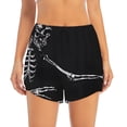 thumbnail image 2 of Gukieu Skeleton Playing Xylophone Print Women's Sports Shorts with Drawstring Elastic Waistband for Running, Yoga, Fitness-Small, 2 of 7