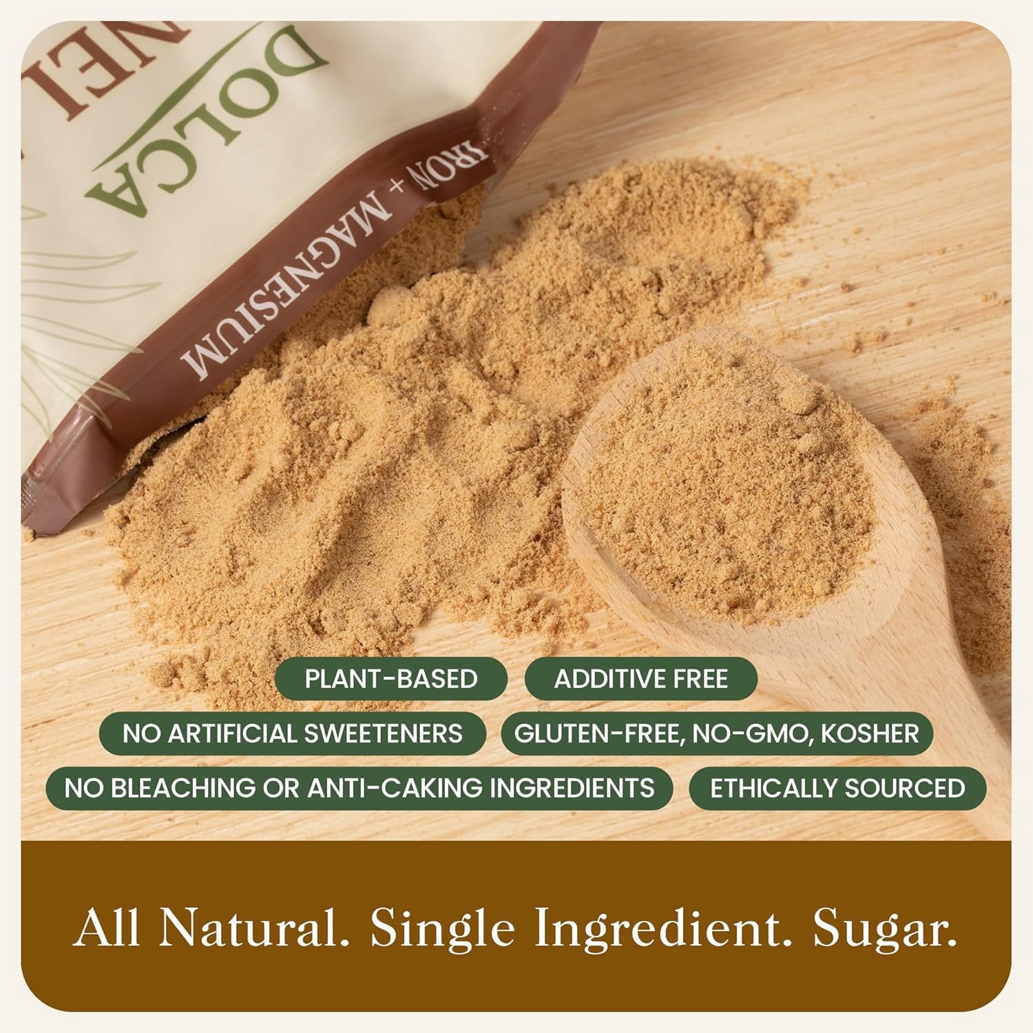 Dolca Panela Sugar – Natural Unrefined Evaporated Cane Juice – Granulated Cane Sugar - Rich Caramel Flavor – Brown Sugar 1:1 Alternative for Coffee, Tea & Baking