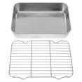 thumbnail image 3 of Miangastore 1 Ensemble Plateau de Cuisson en Acier Inoxydable avec Grille Plateau Pratique Plat de Cuisson (Argent), 3 of 8
