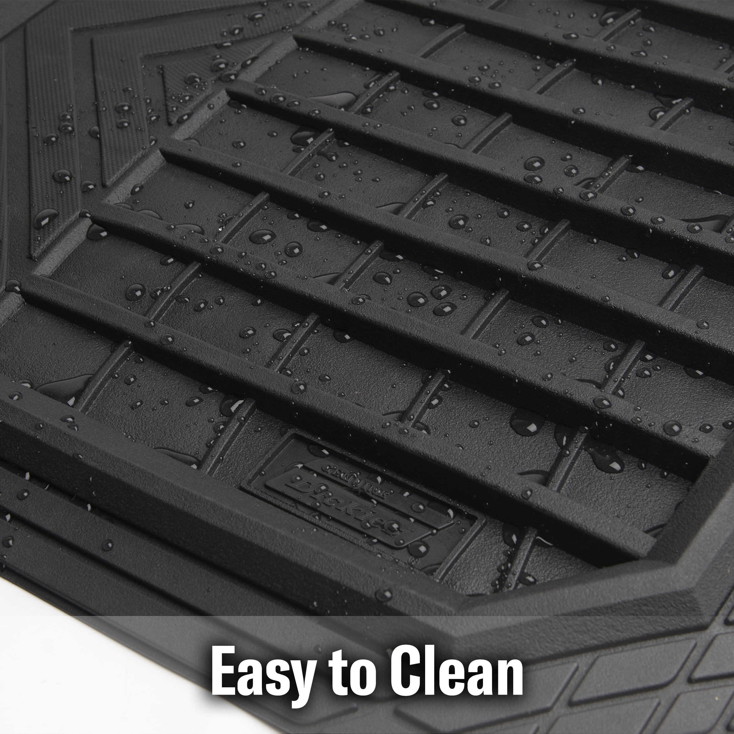 Genuine Dickies 4-Piece Deep Tray Rubber Floor Mat Set Black, 80101WDI