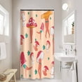 thumbnail image 2 of Stall Shower Curtain 36Wx72HInch, Red Cartoon Mushroom Shower Curtain Set, Orange Funny Cat Kids Shower Curtain with Hooks Water Resistant Polyester Fabric for Bathroom Decor, 2 of 4