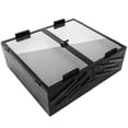 thumbnail image 4 of 24'' Rolling Makeup Train Case Aluminum Trolley Cosmetic Organizer Studio Vanity Station for Travel Make up Artist Studio Free Standing Box with Speaker Stand Mirror Black, 4 of 7