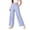 10# Sky Blue, variant on Checkered Pants Womens Casual Elastic Waist Comfy Loose Wide Leg Pants with Pockets Sky Blue L