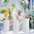 thumbnail image 6 of Mornei 3 Pieces Cylinder Pedestal Stands Slipcovers,Cylinder Plinth Stand Covers Plinth White, 6 of 9