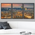 thumbnail image 2 of wall26 - 3 Piece Framed Canvas Wall Art - Wonderful View of Rome at Sunset Time with St Peter Cathedral - Modern Home Art Stretched and Framed Ready to Hang - 16"x24"x3 Black, 2 of 5