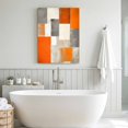 thumbnail image 5 of Canvas Wall Art Abstract Gary Orange Paint Canvas Art Print Retro Mottled Oil Painting Retro Pictures Wall Decor for Living Room Bedroom Artwork Decorations Stretched Framed Ready to Hang 8"x10", 5 of 9