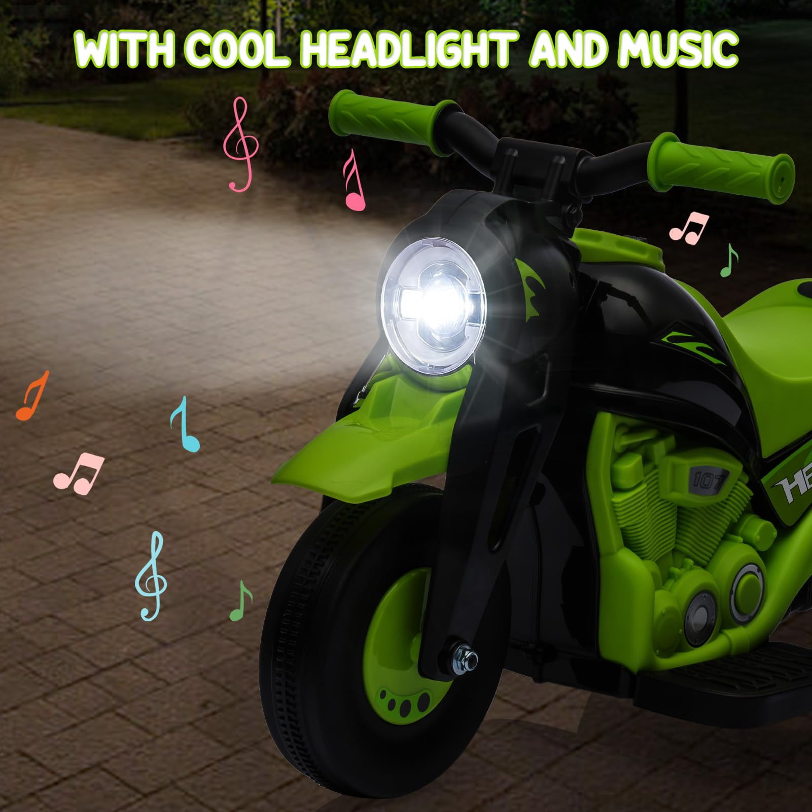 Hetoy 6V Kids Bubble Ride-On Motorcycle – Electric 3-Wheel Toy