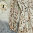 thumbnail image 5 of MORTTIC Women's Bohemian V-Neck Floral Print Dress - Long Sleeve Asymmetrical Hem Maxi Dress for Spring/Summer Beige S, 5 of 7
