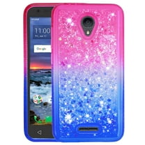 FIEWESEY For Alcatel Verso Case Phone Case, Bling Liquid Luxury Glitter Soft Case for Girls Women for Alcatel idealXCITE / CameoX / Raven LT / U50 / 5044S / 5041C / Raven LTE A574BL - Pink Blue