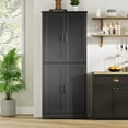 thumbnail image 2 of Modern 70" Kitchen Pantry Cabinet - Tall Storage Cupboard for Bathroom, Dining Room & Living Room，Black, 2 of 7