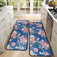 thumbnail image 4 of Kitchen Rugs Sets Of 2,Pioneer Flower Floral Print Pattern Anti Fatigue Kitchen Mat Rugs Non Slip Washable,Decorative Kitchen Floor Mats for Kitchen,Sink,Laundry,17"x47"+17"x47", 4 of 5