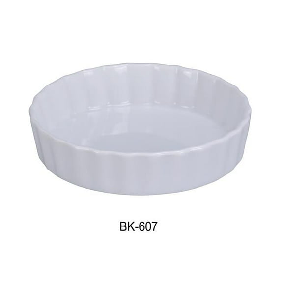 18 oz Porcelain Quiche Dish, Super White - 7 x 1.15 in. - Pack of 24