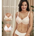 thumbnail image 3 of Exerin Minimizer Bras for Women Soft Fabric Comfort Full Figure Unpadded Underwire Everyday Bra(Beige,40D), 3 of 5