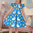 thumbnail image 5 of NAISIBABY Girls Casual Dresses, Ruffles Sleeve Flare Crewneck Summer Easter Flowy Sundress Blue Size 3, 5 of 7