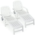 thumbnail image 1 of Topbuy Chaise Longue de Patio Inclinable - Ensemble de 2, Blanc, 1 of 9