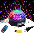 thumbnail image 1 of Yeacher Tomshine Mini Rotating Magic Ball LED Light Multi Color Changes Sound Activated Auto, 1 of 8