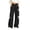 Black, variant on Girls Sweatpants with Lace Bow Elastic Waist Cute Casual Baggy Kids Wide Leg Pants Pink 6-14